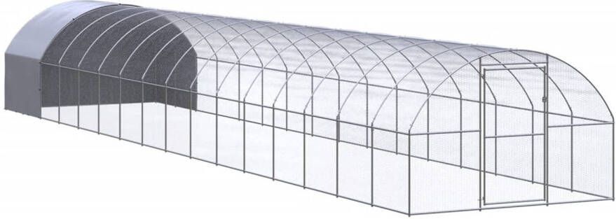 VidaXL Kippenren 3x16x2 m gegalvaniseerd staal