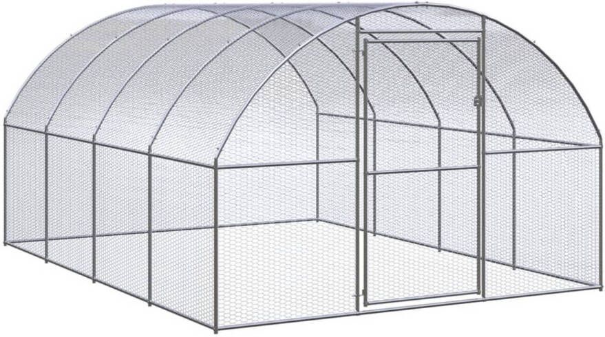 VidaXL Kippenren 3x4x2 m gegalvaniseerd staal