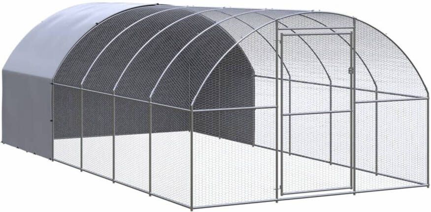 VidaXL Kippenren 3x6x2 m gegalvaniseerd staal