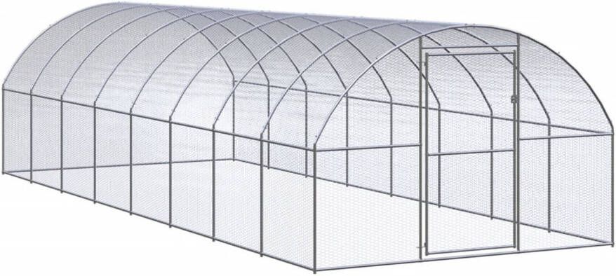 VidaXL Kippenren 3x8x2 m gegalvaniseerd staal