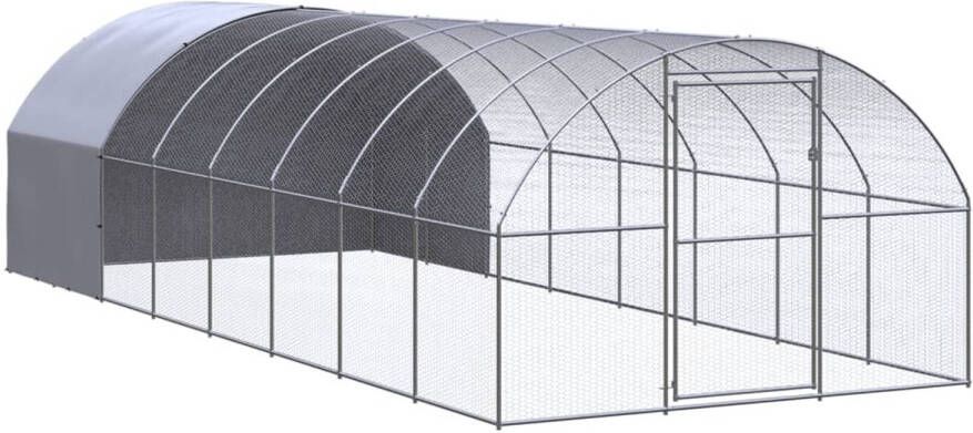 VidaXL Kippenren 3x8x2 m gegalvaniseerd staal