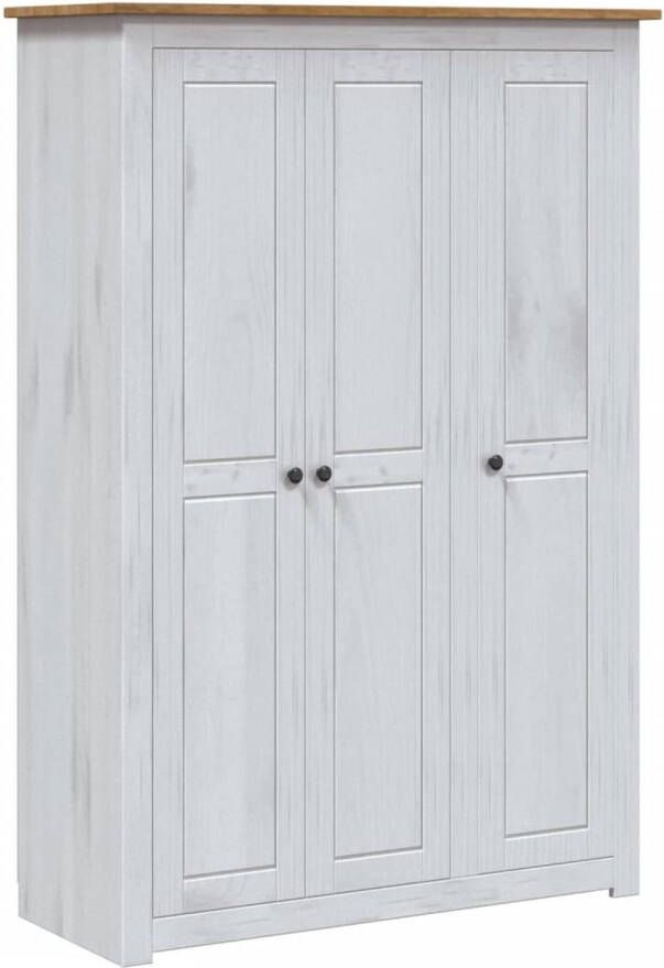 VidaXL Kledingkast Panama Range 118x50x171 5 cm grenenhout wit