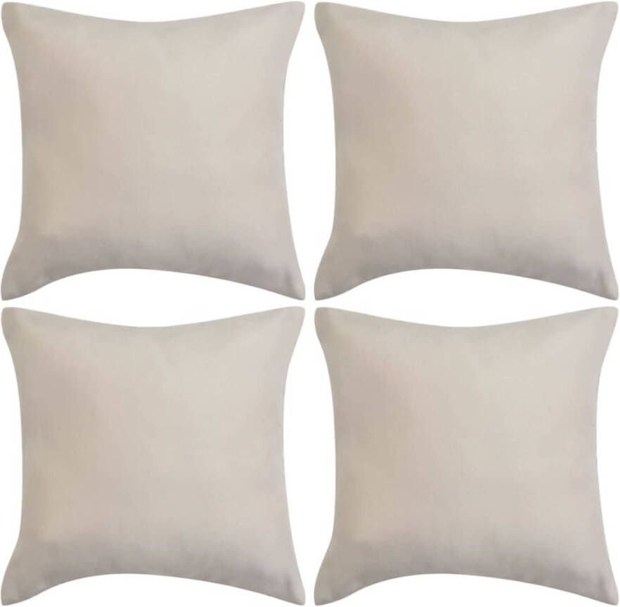 VidaXL Kussenhoezen 4 stuks beige imitatie suède 50x50 cm polyester