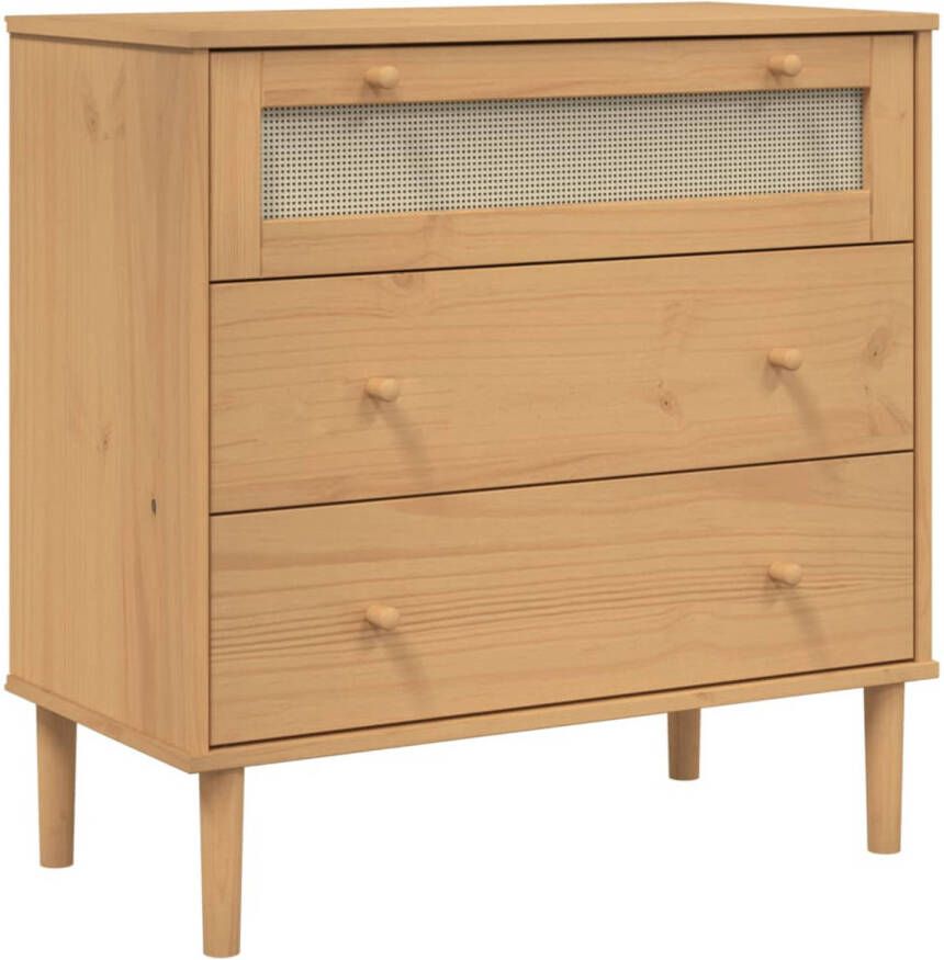 VidaXL Ladekast SENJA rattan-look 80x40x80 cm massief grenenhout bruin