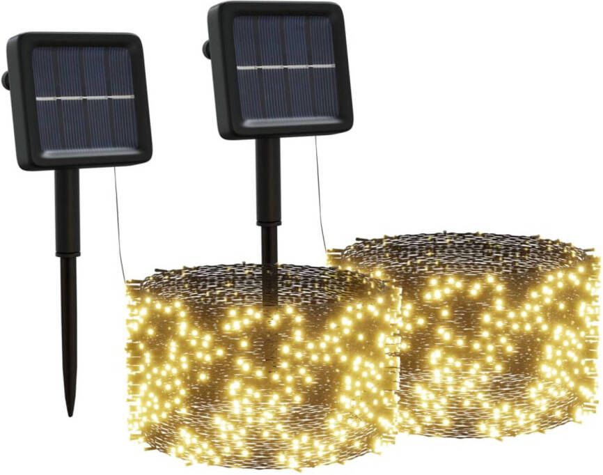 Prolenta Premium Lichtsnoeren 2 st met 2x200 LED's solar binnen buiten warmwit
