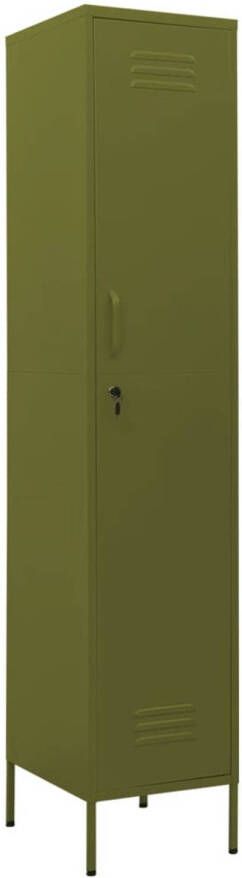 VidaXL Lockerkast 35x46x180 cm staal olijfgroen