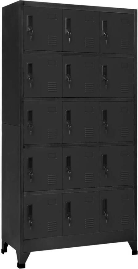 VidaXL Lockerkast 90x40x180 cm staal antracietkleurig