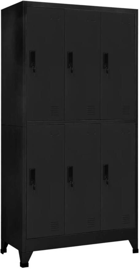 VidaXL Lockerkast 90x45x180 cm staal zwart