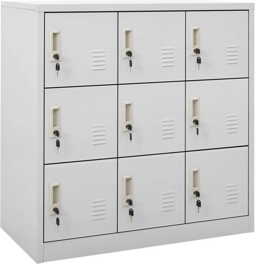 VidaXL Lockerkasten 2 st 90x45x92 5 cm staal lichtgrijs