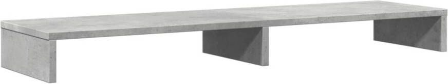 VidaXL Monitorstandaard 100x27x10 cm bewerkt hout betongrijs