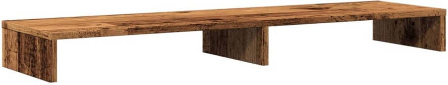 VidaXL Monitorstandaard 100x27x10 cm bewerkt hout oud houtkleurig