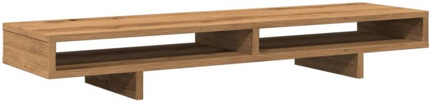 VidaXL Monitorstandaard 100x27x15 cm bewerkt hout artisanaal eiken