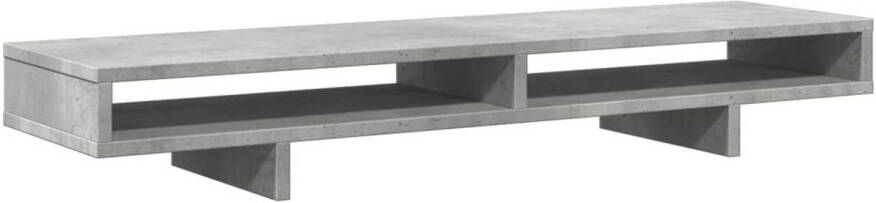 VidaXL Monitorstandaard 100x27x15 cm bewerkt hout betongrijs