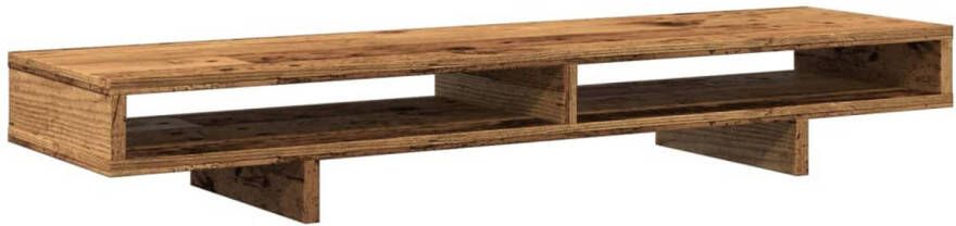 VidaXL Monitorstandaard 100x27x15 cm bewerkt hout oud houtkleurig