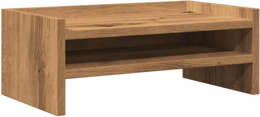 VidaXL Monitorstandaard 42x24x16 cm bewerkt hout artisanaal eikenkleur