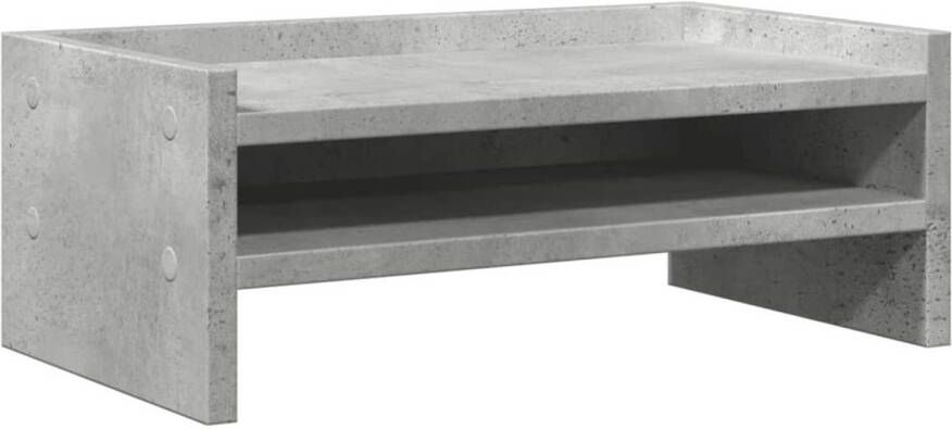 VidaXL Monitorstandaard 42x24x16 cm bewerkt hout betongrijs