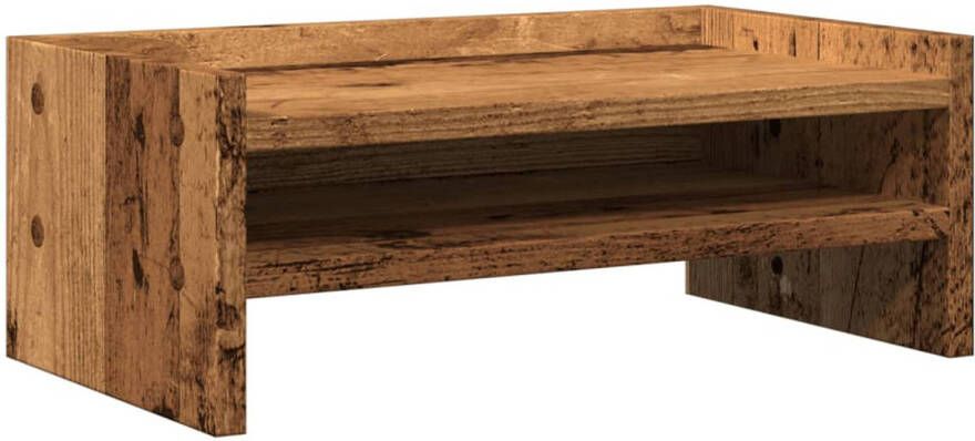 VidaXL Monitorstandaard 42x24x16 cm bewerkt hout oud houtkleurig