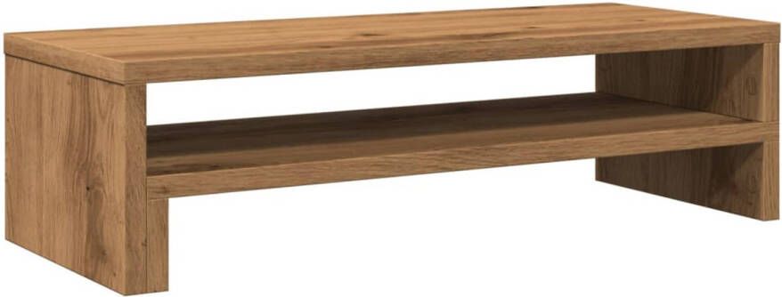 VidaXL Monitorstandaard 54x22x15 cm bewerkt hout artisanaal eikenkleur