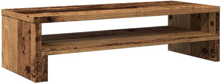 VidaXL Monitorstandaard 54x22x15 cm bewerkt hout oud houtkleurig