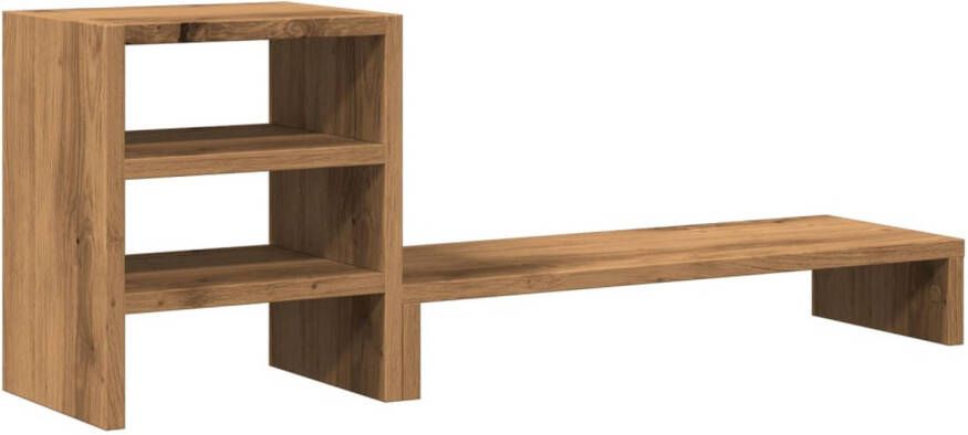 VidaXL Monitorstandaard met bureau-organizer hout artisanaal eiken