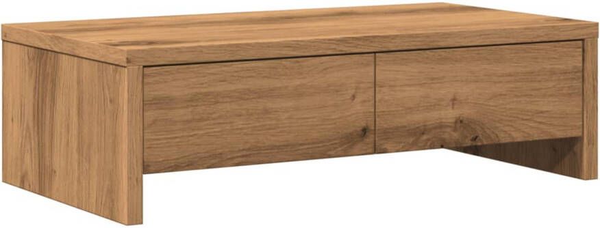 VidaXL Monitorstandaard met lades 50x27x15 cm hout artisanaal eiken