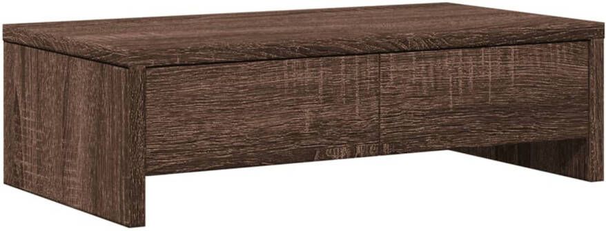 VidaXL Monitorstandaard met lades 50x27x15 cm hout bruin eikenkleurig