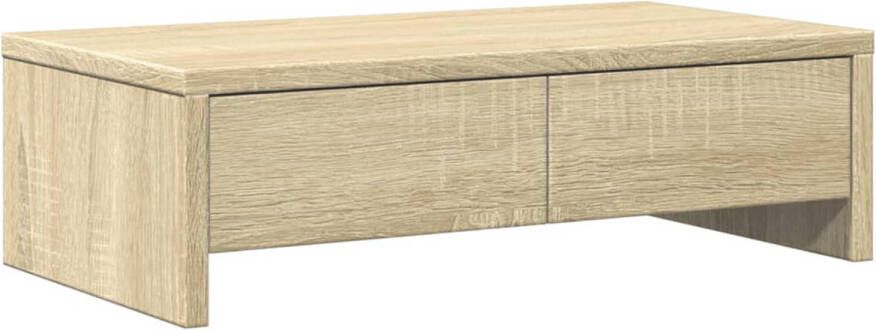 VidaXL Monitorstandaard met lades 50x27x15 cm hout sonoma eikenkleur