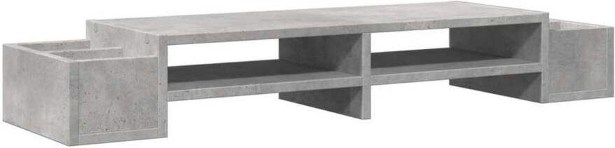 VidaXL Monitorstandaard met opbergruimte 100x27x15 cm hout betongrijs