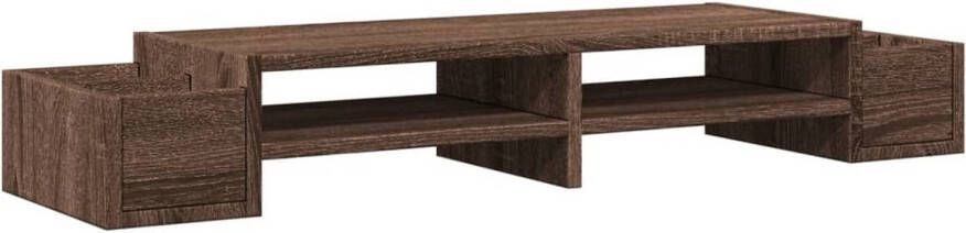 VidaXL Monitorstandaard met opbergruimte 100x27x15 cm hout bruin eiken