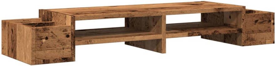 VidaXL Monitorstandaard met opbergruimte 100x27x15 cm hout oud hout