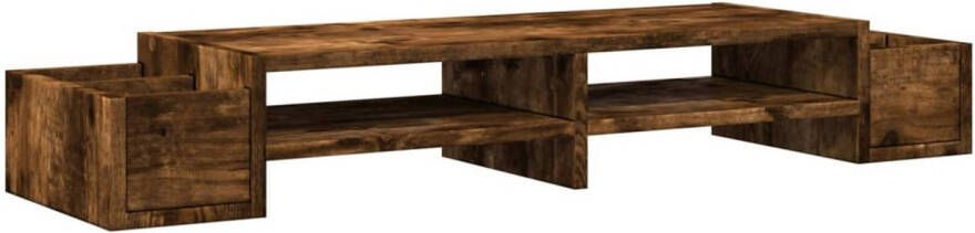 VidaXL Monitorstandaard met opslag 100x27x15 cm hout gerookt eiken