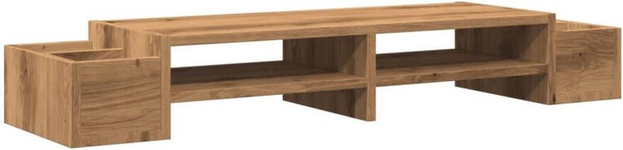 VidaXL Monitorstandaard opbergruimte 100x27x15 cm hout artisanaal eik