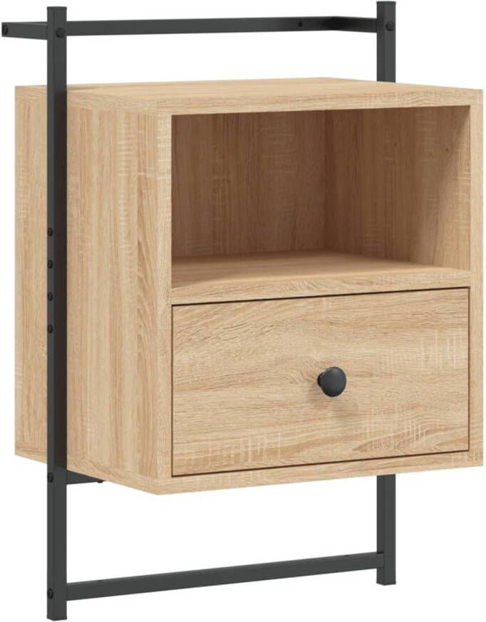 VidaXL -Nachtkastje-wandgemonteerd-40x30x61-cm-bewerkt-hout-sonoma