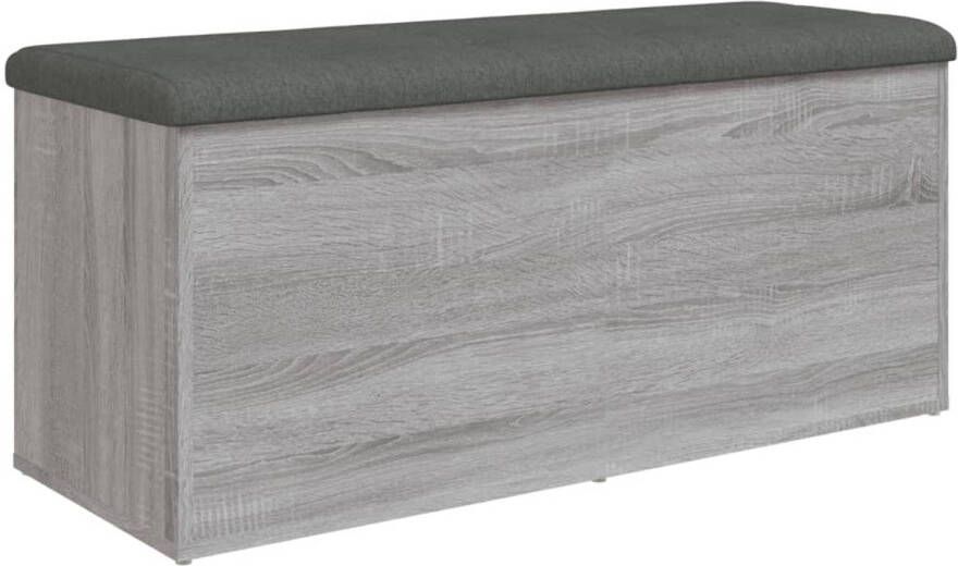 VidaXL Opbergbankje 102x42x45 cm bewerkt hout grijs sonoma eikenkleur