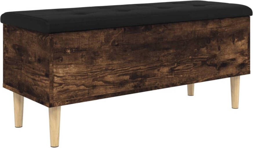 VidaXL Opbergbankje 102x42x46 cm bewerkt hout gerookt eikenkleurig