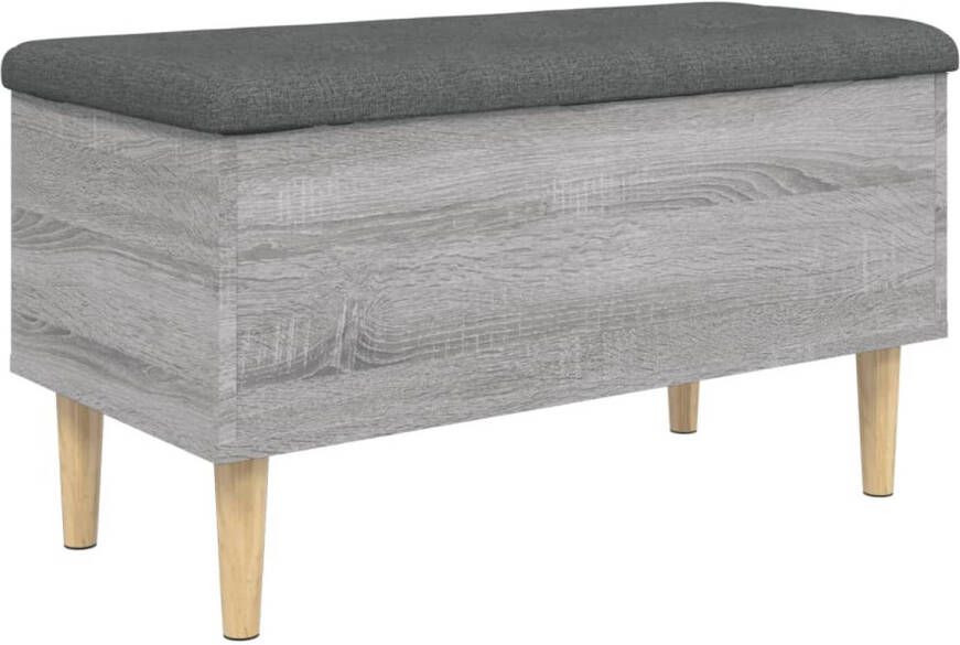 VidaXL Opbergbankje 82x42x46 cm bewerkt hout grijs sonoma eikenkleurig