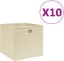 VidaXL Opbergboxen 10 st 28x28x28 cm nonwoven stof crème - Thumbnail 2
