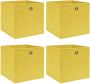 VidaXL Opbergboxen 4 st 32x32x32 cm stof geel - Thumbnail 2