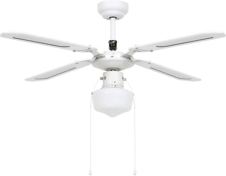 VidaXL Plafondventilator met lamp 106 cm wit