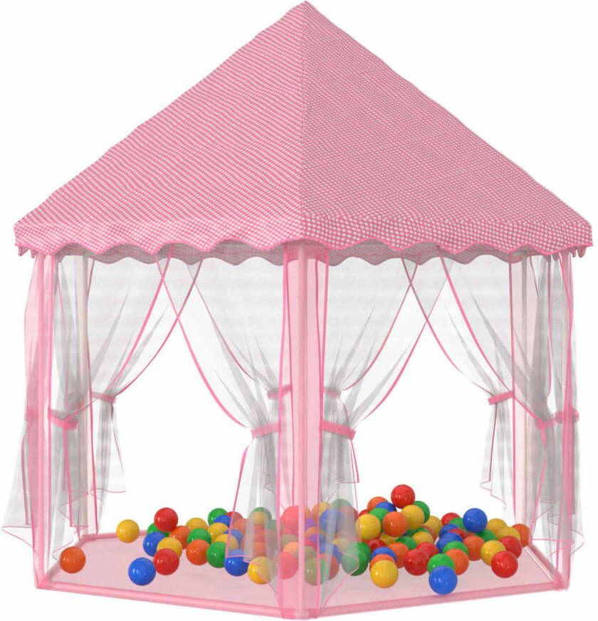 VidaXL Prinsessenspeeltent met 250 Ballen 133x140 cm roze