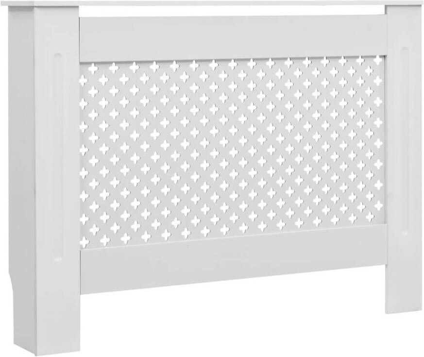 VidaXL Radiatorombouw 112x19x81 5 cm MDF wit