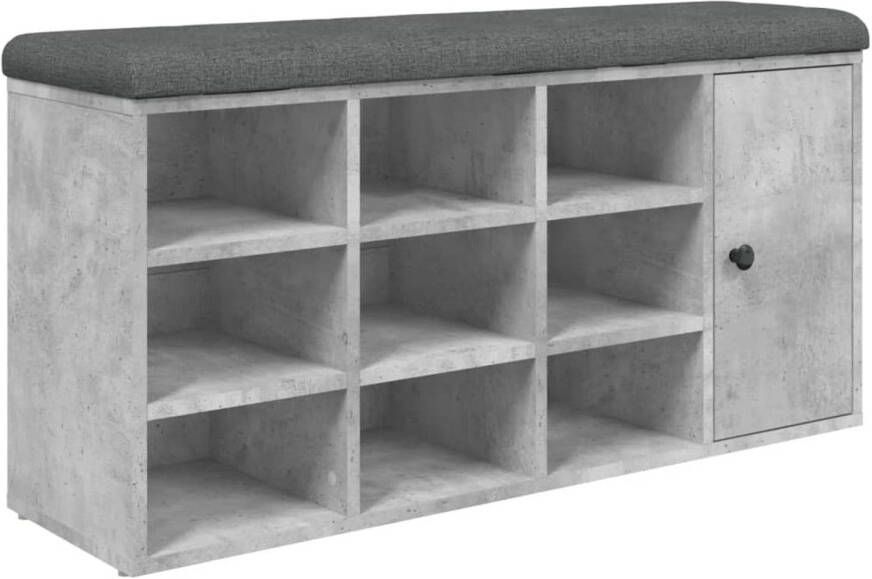 VidaXL Schoenenbank 102x32x50 cm bewerkt hout betongrijs