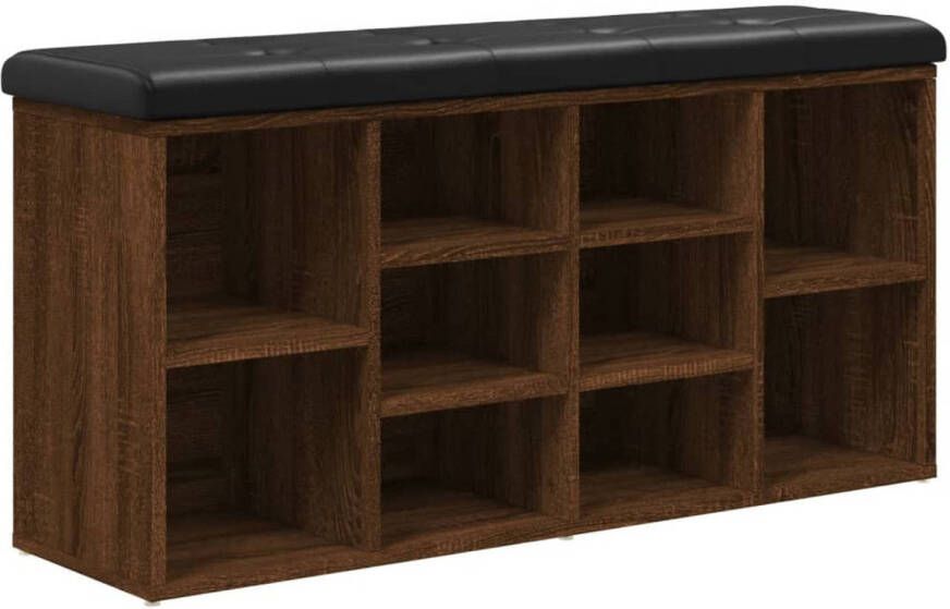 VidaXL Schoenenbank 102x32x50 cm bewerkt hout bruin eikenkleur