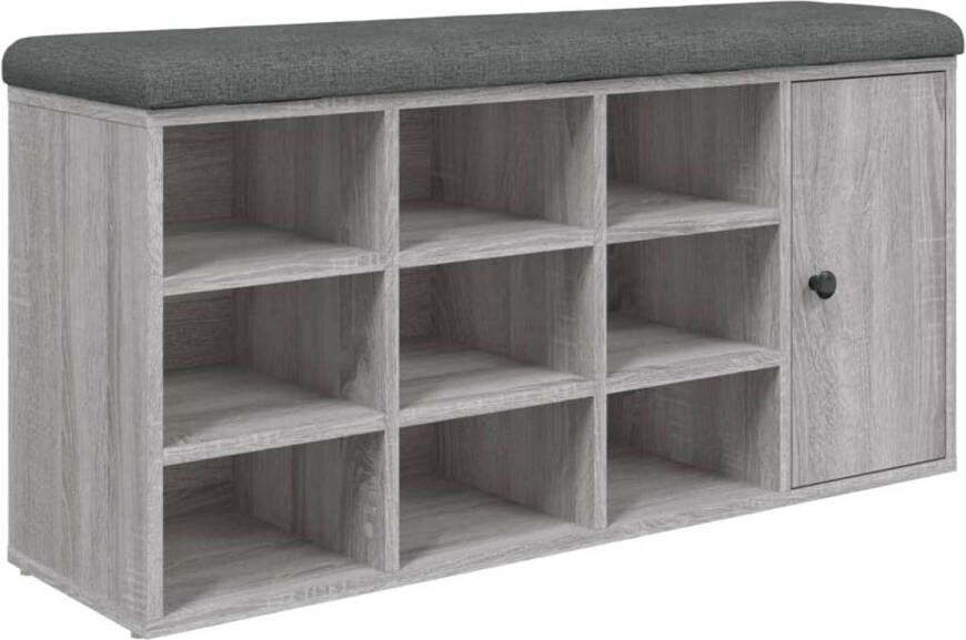 VidaXL Schoenenbank 102x32x50 cm bewerkt hout grijs sonoma eikenkleur