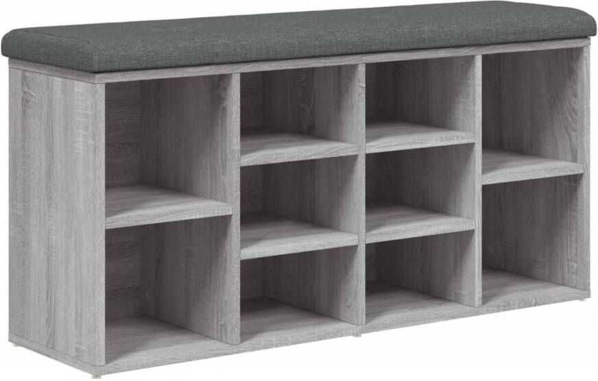 VidaXL Schoenenbank 102x32x50 cm bewerkt hout grijs sonoma eikenkleur