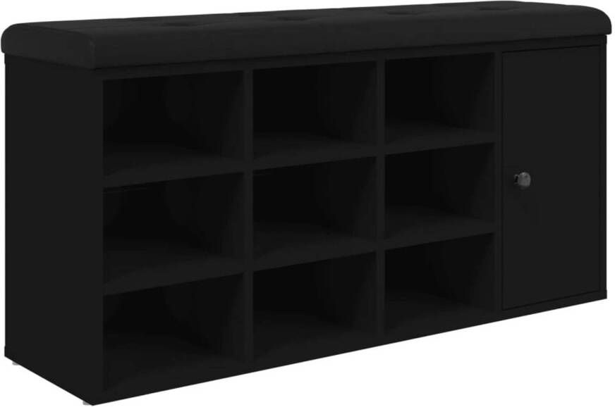 VidaXL Schoenenbank 102x32x50 cm bewerkt hout zwart