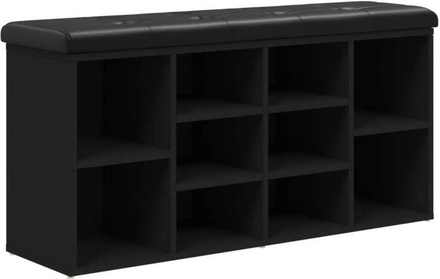 VidaXL Schoenenbank 102x32x50 cm bewerkt hout zwart