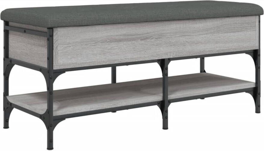 VidaXL Schoenenbank 102x42x45 cm bewerkt hout grijs sonoma eikenkleur