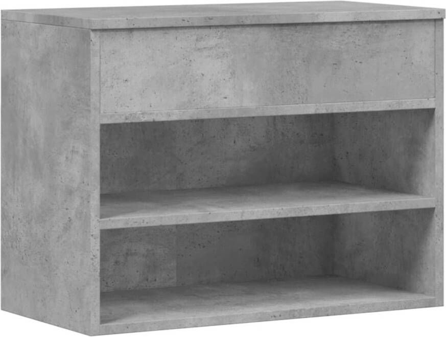 VidaXL Schoenenbank 60x30x45 cm bewerkt hout betongrijs