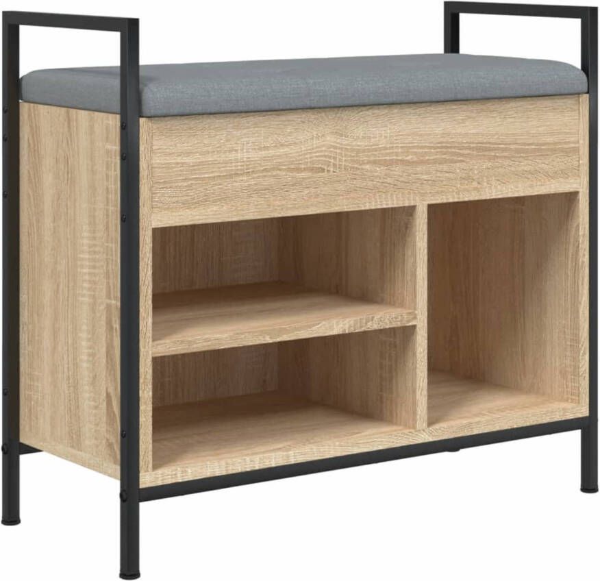 VidaXL Schoenenbank 65 5x32x57 5 cm bewerkt hout sonoma eikenkleurig